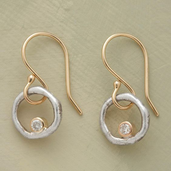 Grace | Vintage Gold & Silver Zirconia Earrings