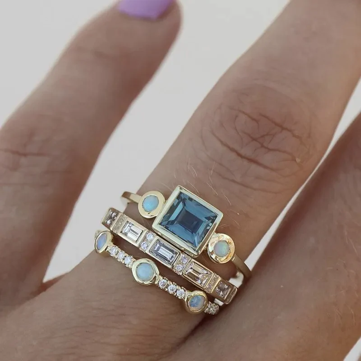 Naomi | Ocean Crystal Ring Set