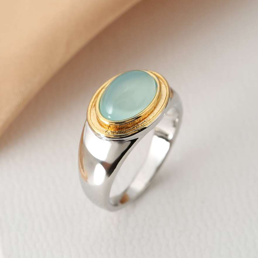 Lyra | Vintage Green Moonstone Ring