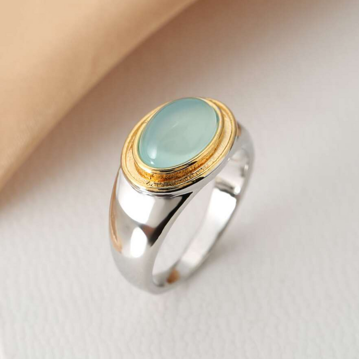 Lyra | Vintage Green Moonstone Ring