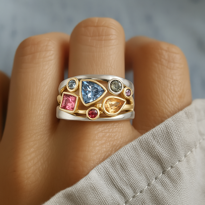 Nevaeh | Vintage Colorful Zirconia Ring