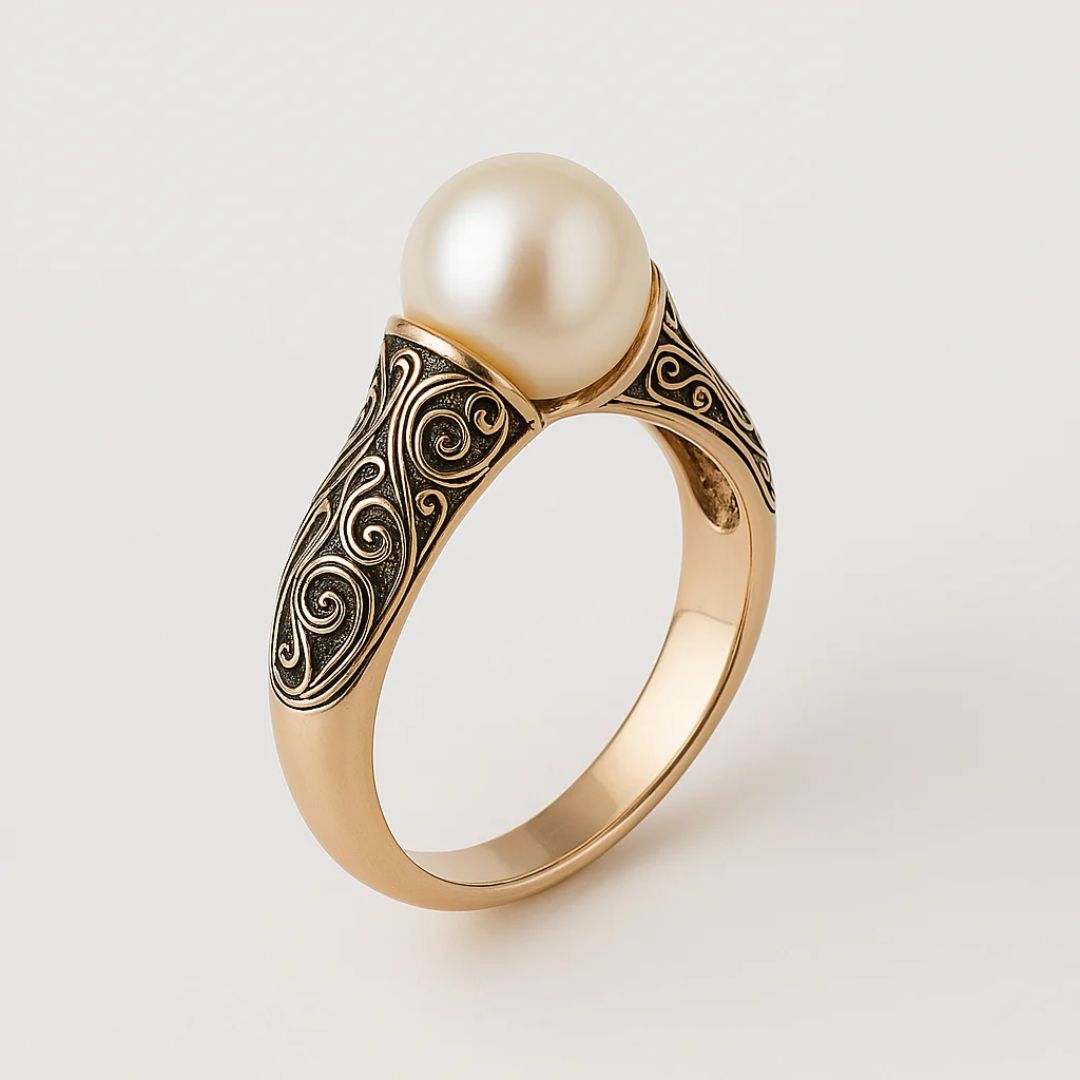 Salem | Vintage Pearl Golden Ring