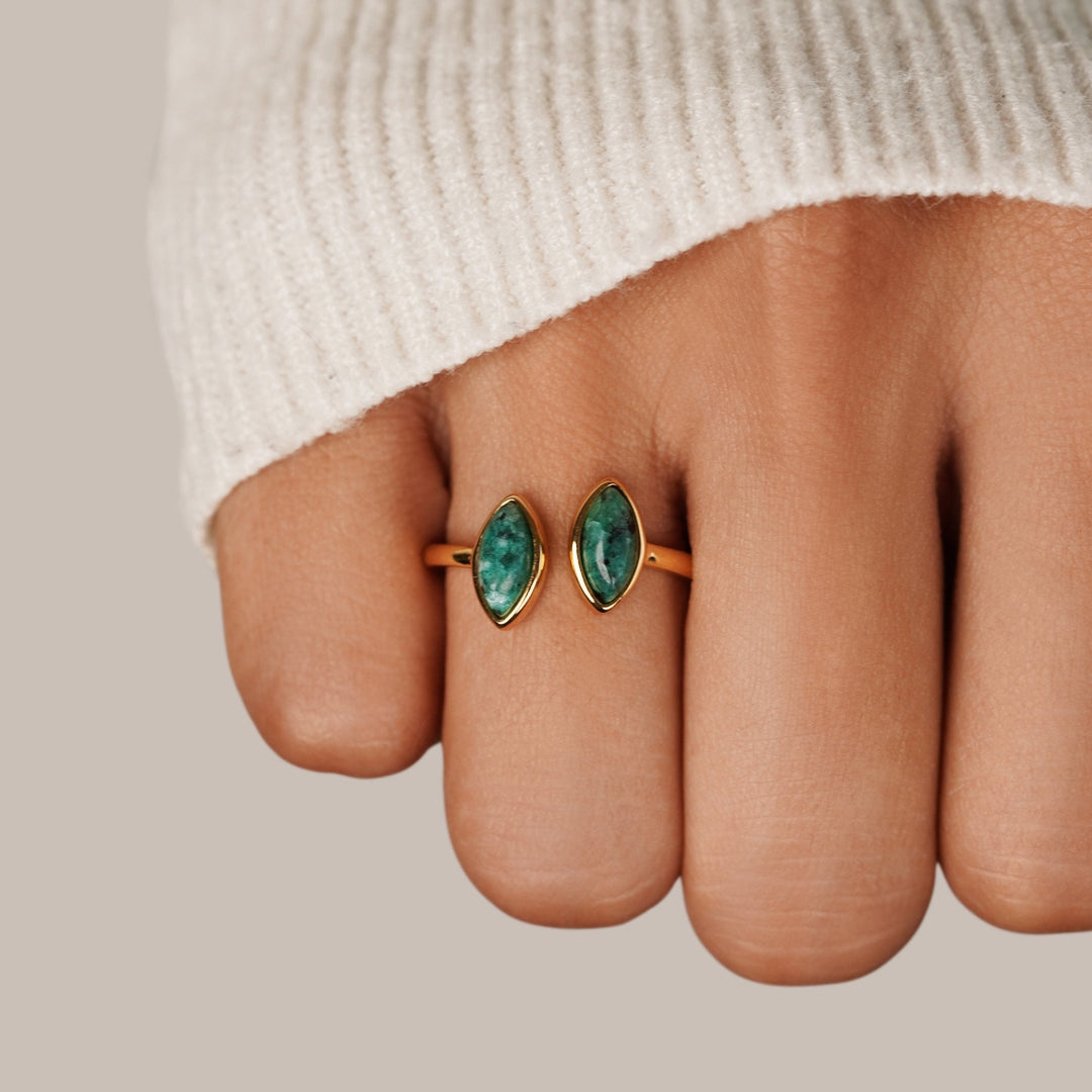 Angelina | Luxe - Green Wrap Ring