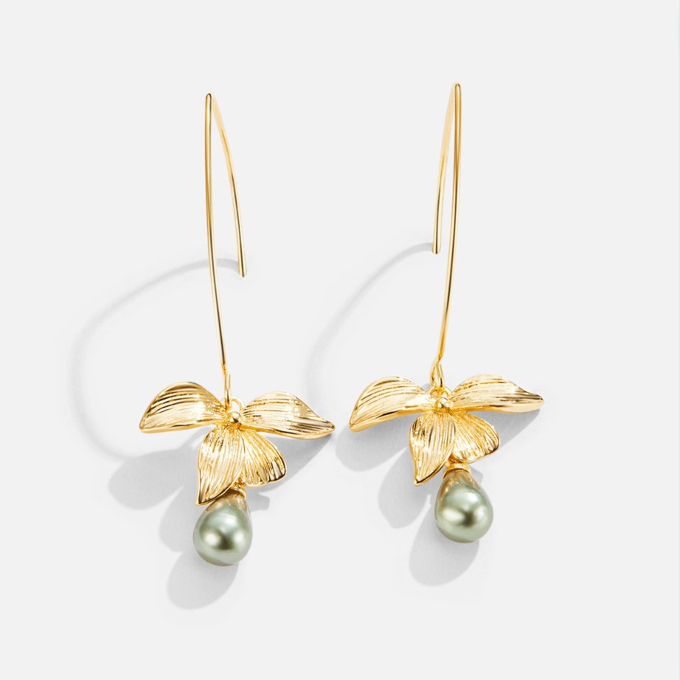 Jade | Pearl & Petal Drop Earrings