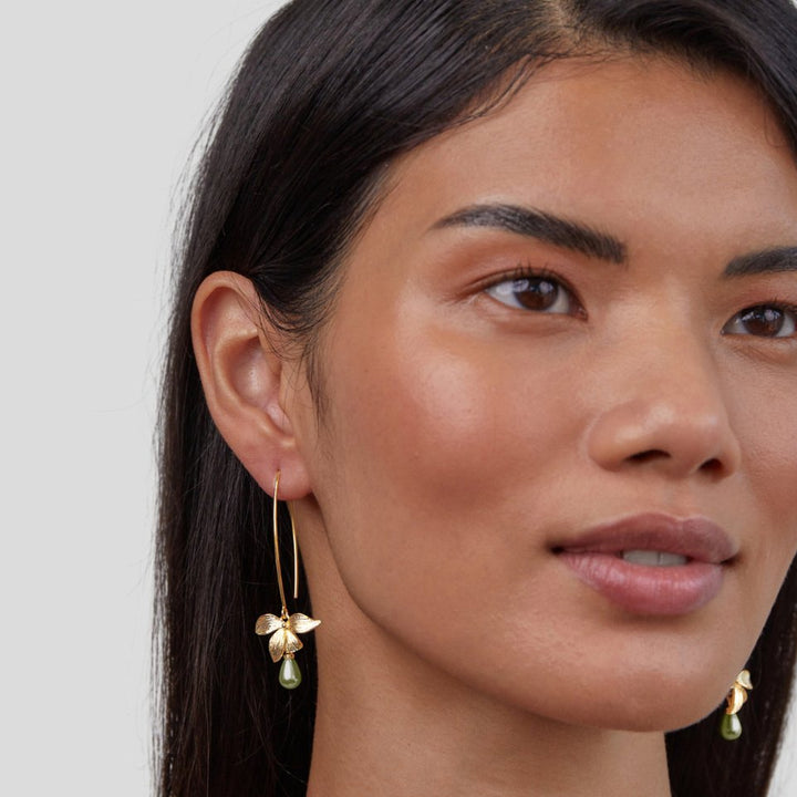 Viviana | Jade Pearl & Petal Drop Earrings