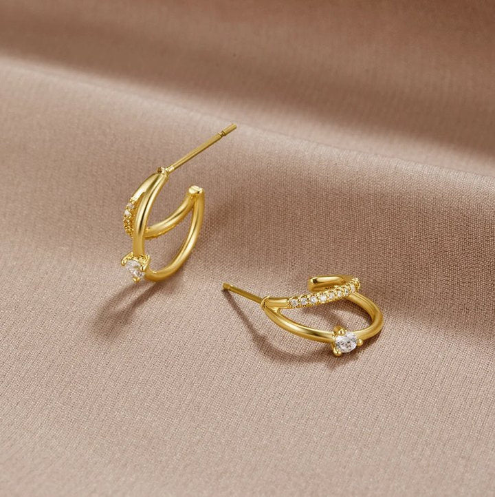 Artie | Crystal Gold Earrings