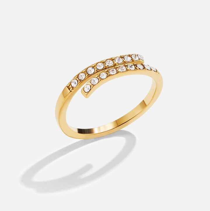 Sutton | Layered Gold & Crystal Wrap Ring