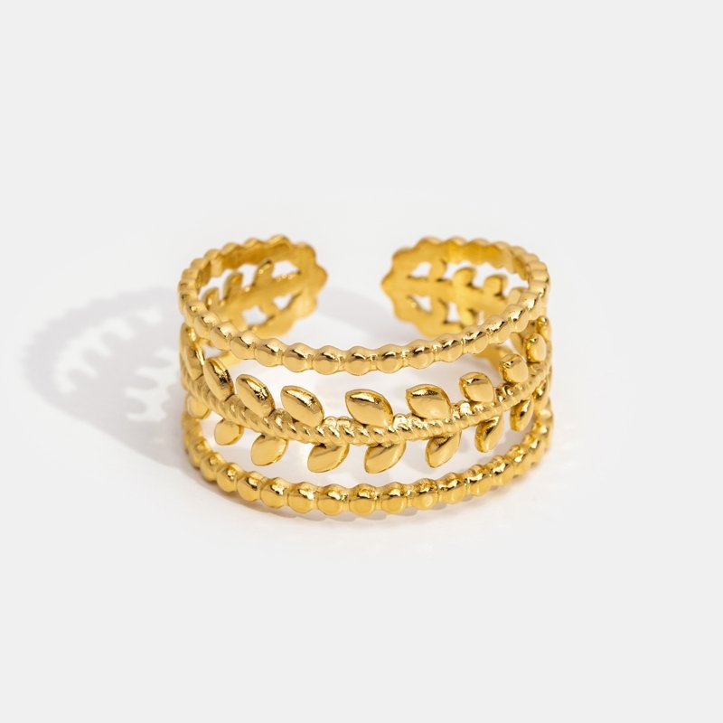 Ariyah | Marissa Layered Gold Leaf Ring