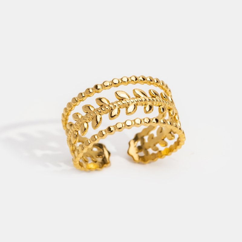 Ariyah | Marissa Layered Gold Leaf Ring