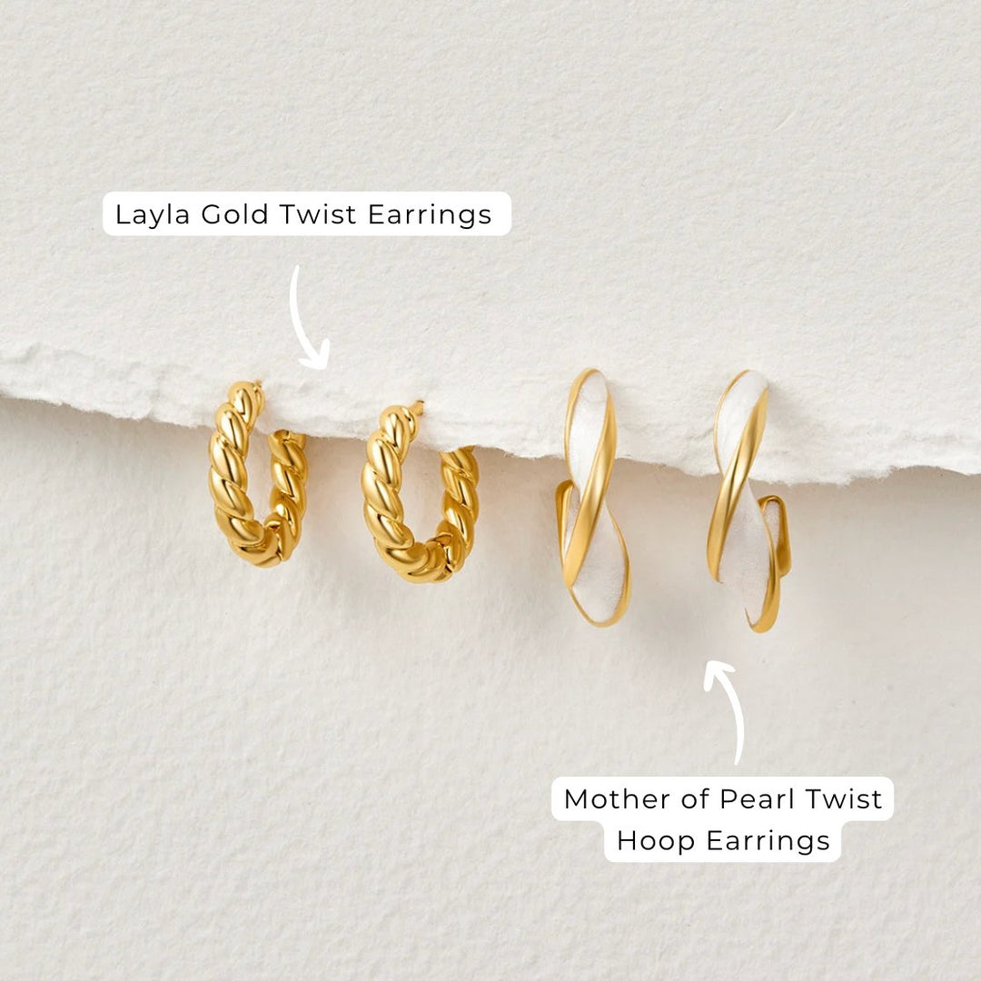 Mya | Luna Gold Twist Earrings