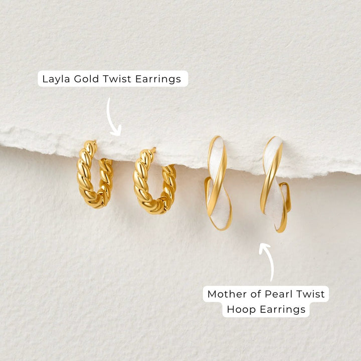 Mya | Luna Gold Twist Earrings
