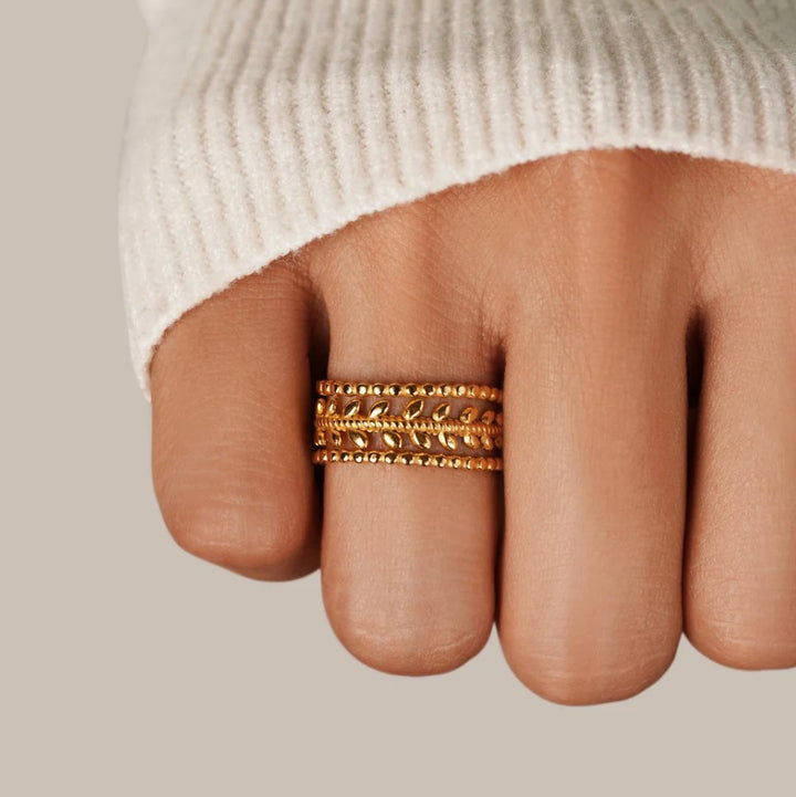 Ariyah | Marissa Layered Gold Leaf Ring