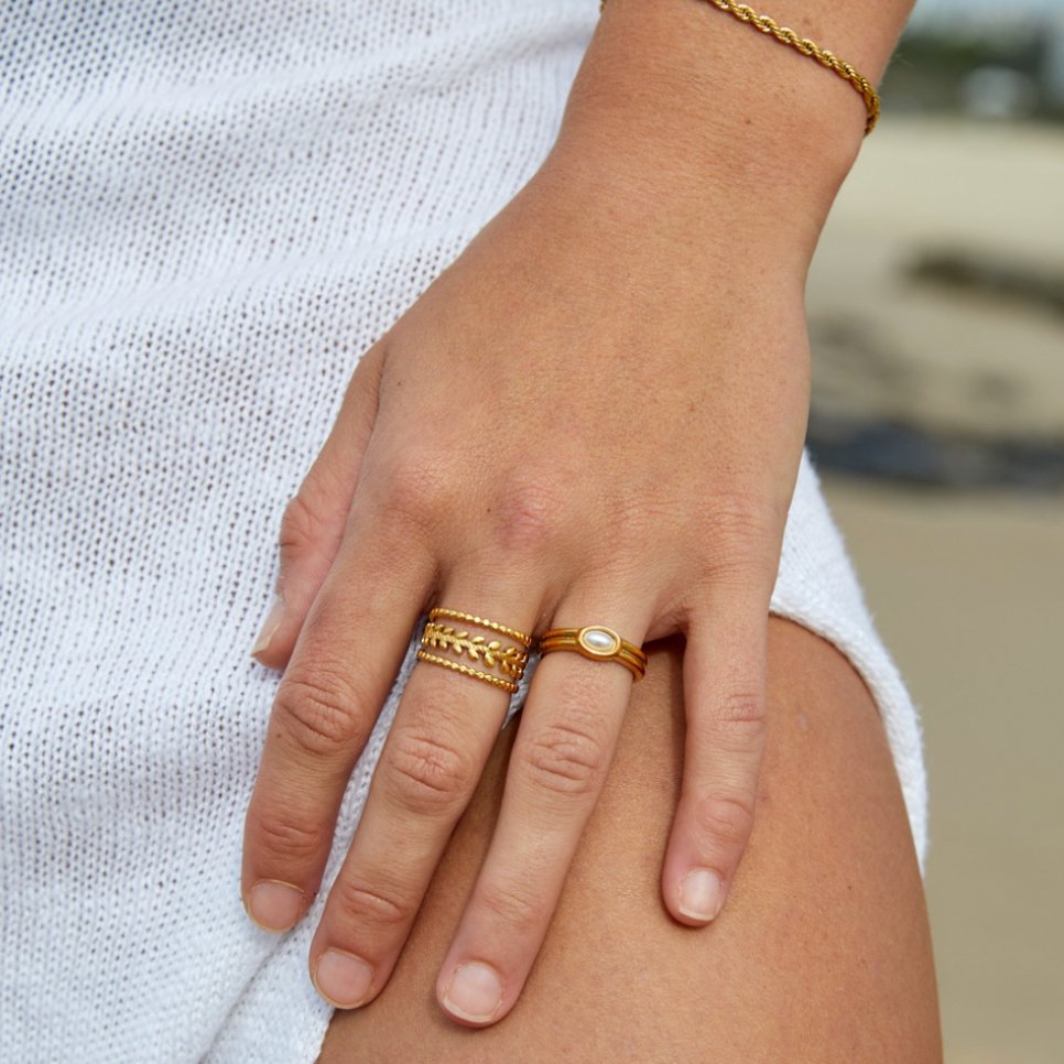 Ariyah | Marissa Layered Gold Leaf Ring