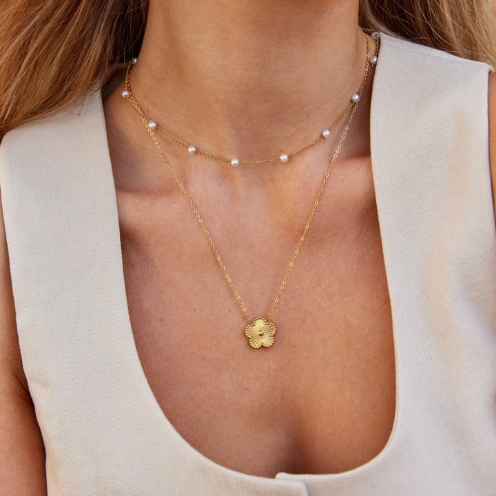 Anya | Pure Gold Pearl Necklace