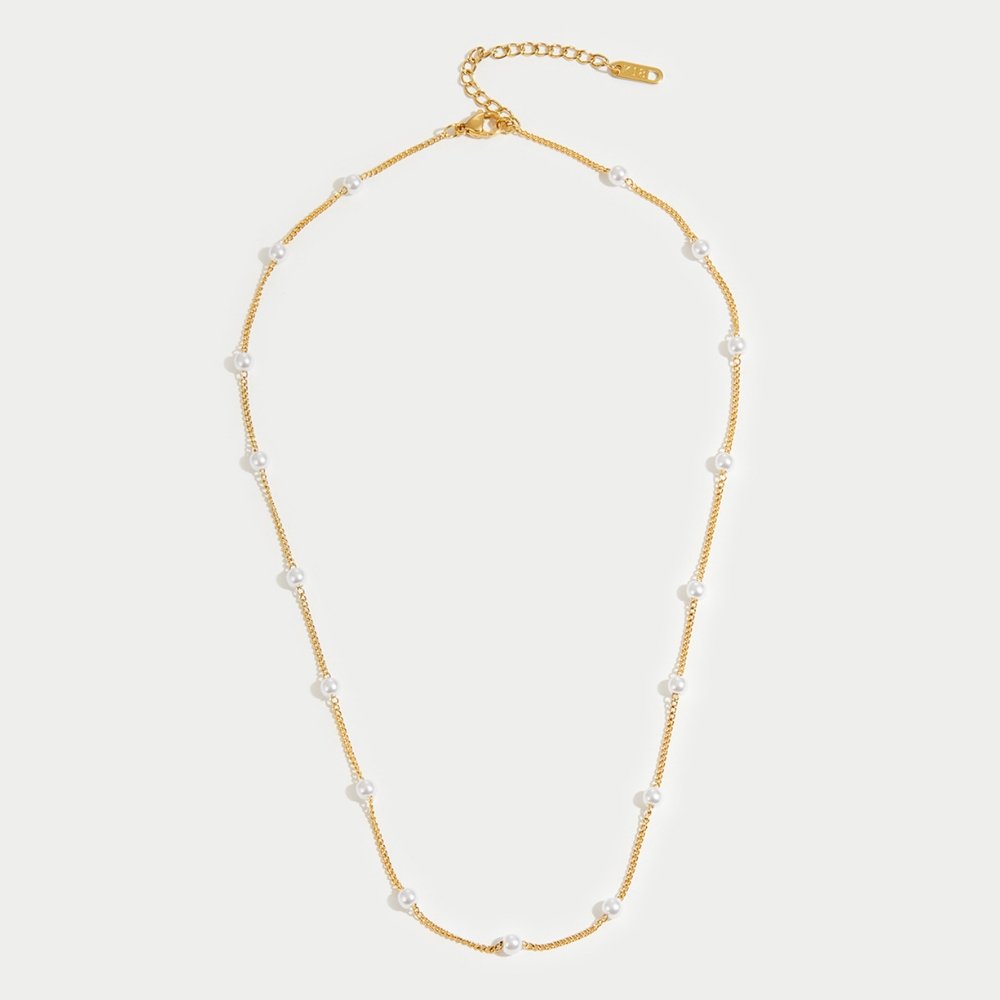 Anya | Pure Gold Pearl Necklace