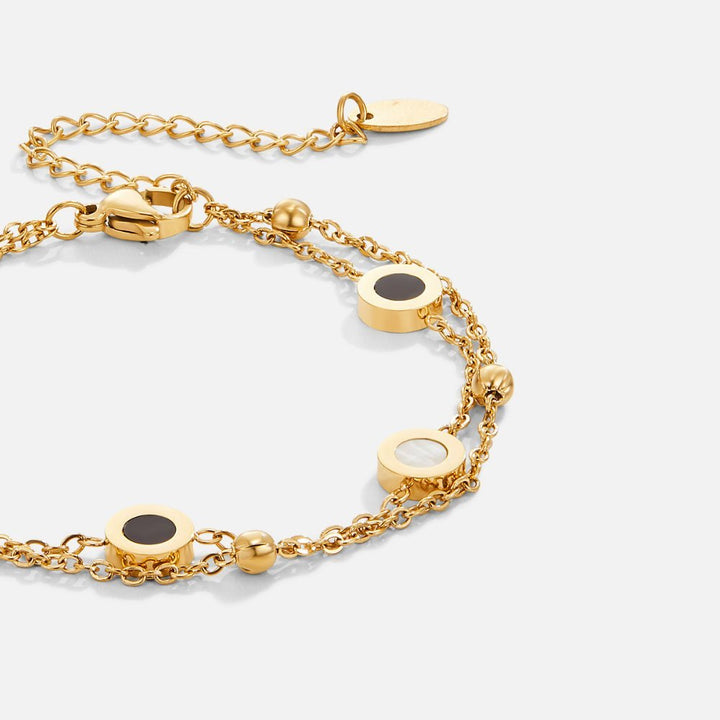 Alaina | Onyx & White Stone Bracelet