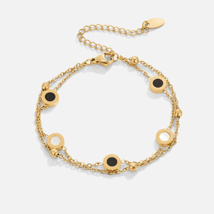 Alaina | Onyx & White Stone Bracelet