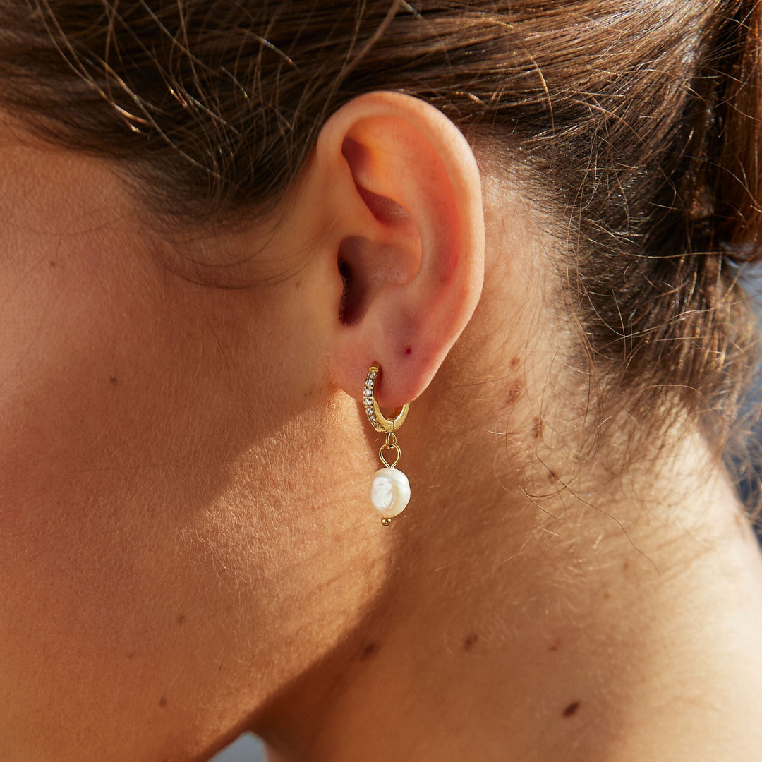 Virginia | Freshwater Pearl Hoop Earrings