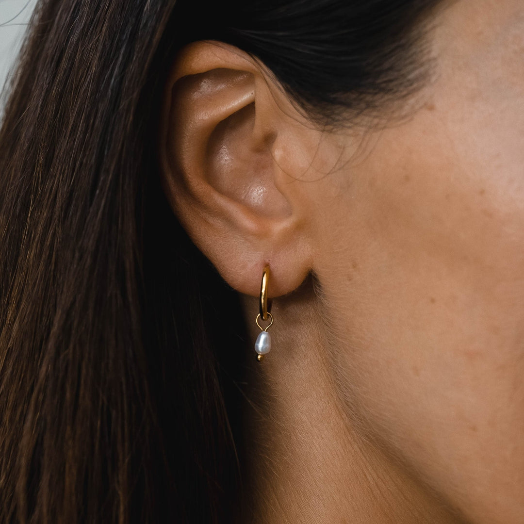 Mckenzie | Pearl Huggie Hoops