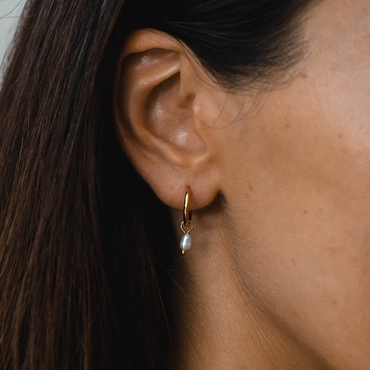Mckenzie | Pearl Huggie Hoops