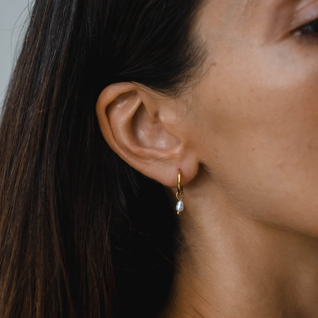 Mckenzie | Pearl Huggie Hoops
