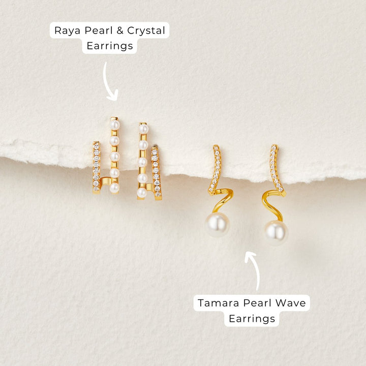 Tamsin | Tam Pearl Wave Earrings