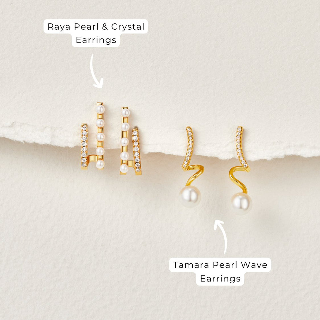 Elora | Tam Pearl Wave Earrings