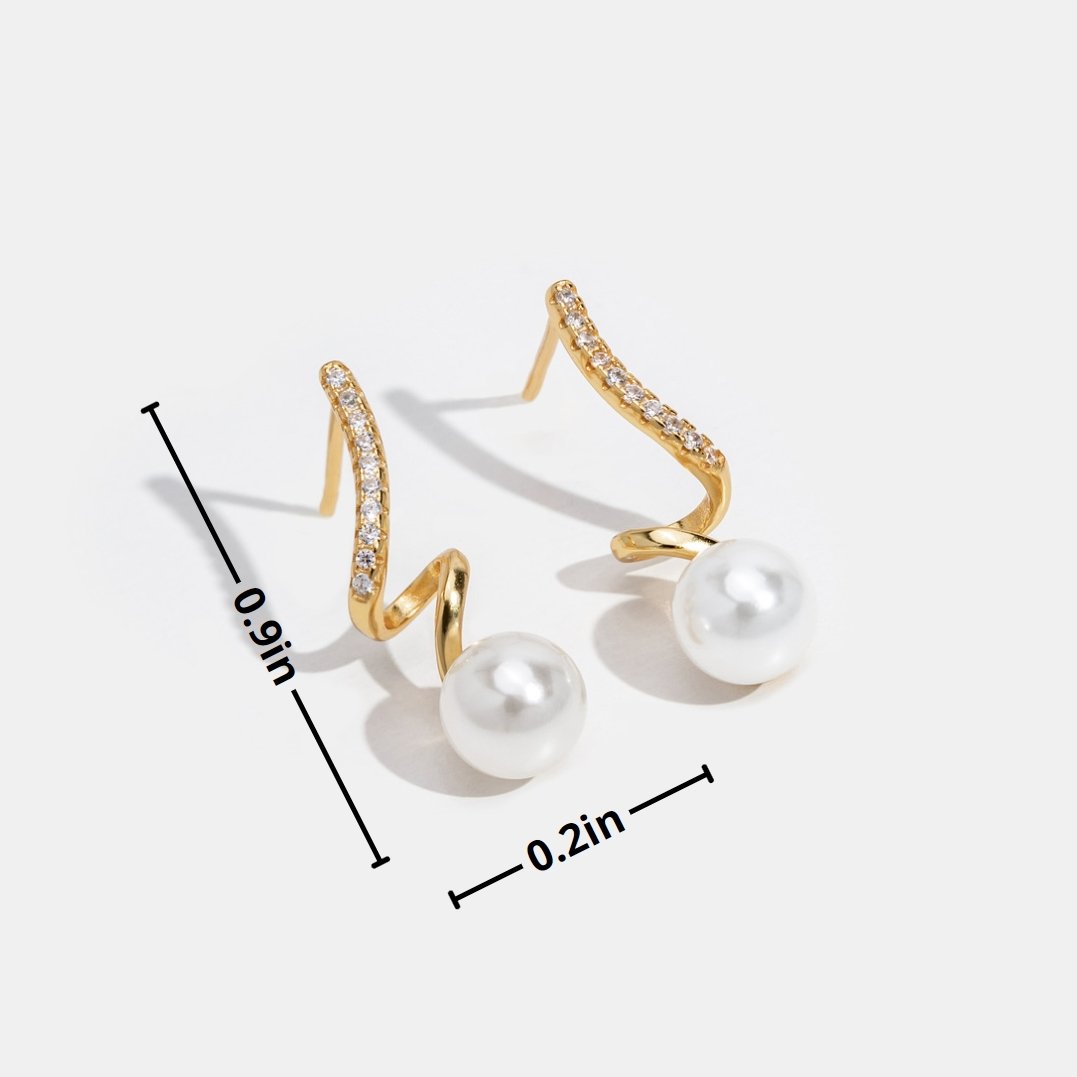 Elora | Tam Pearl Wave Earrings