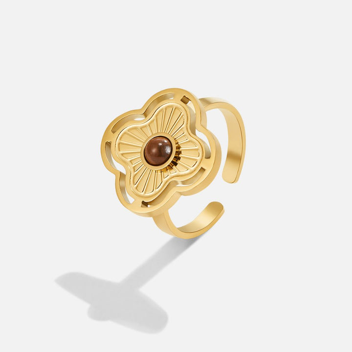 Aria | Tiger Eye Lucky Flower Ring