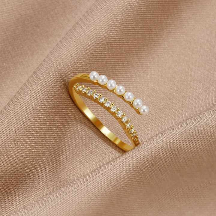 Vanessa | “Wrap Me” Pearl & Crystal Ring