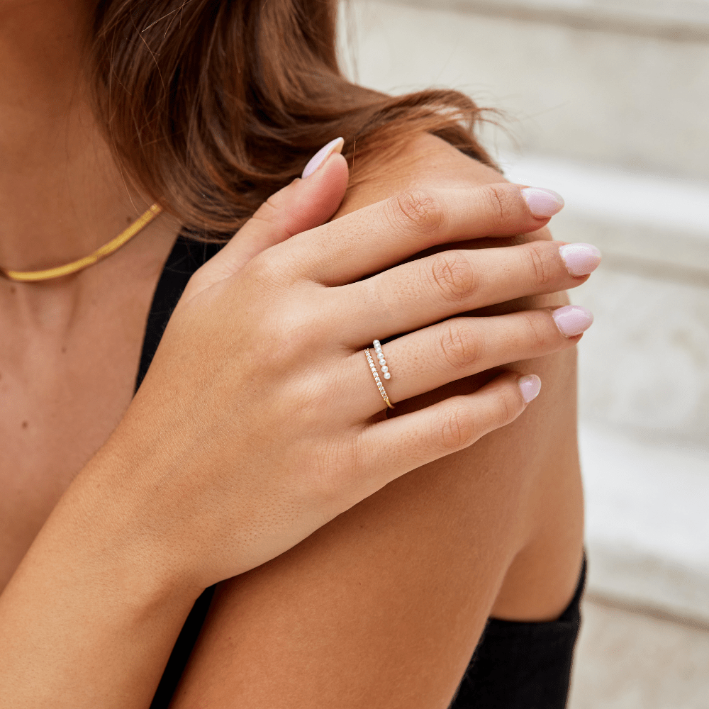 Vanessa | “Wrap Me” Pearl & Crystal Ring